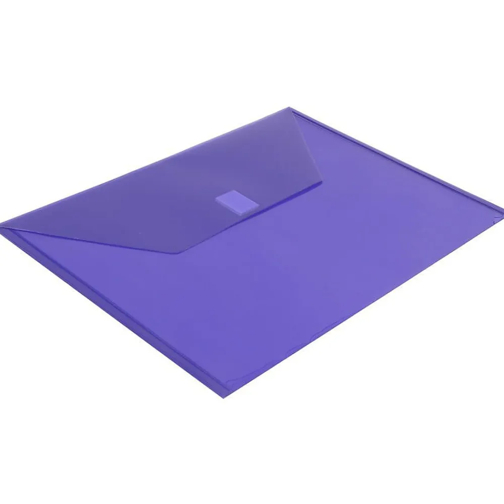 Online JAM Paper Plastic File Pocket, Letter Size, Assorted, 6/Pack (218V0ASSRT)