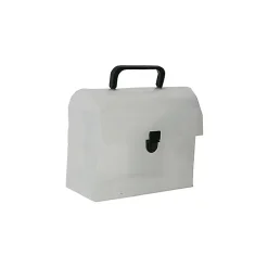 JAM Paper ® Plastic Lunchbox, 6 x 9 x 4, Clear Grid, Sold Individually (5205 001)