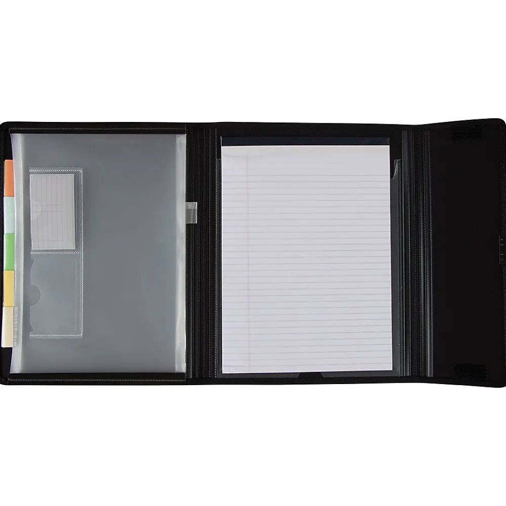 Plastic Padfolio with Snap Closure, Black (401038610)<JAM Paper Sale
