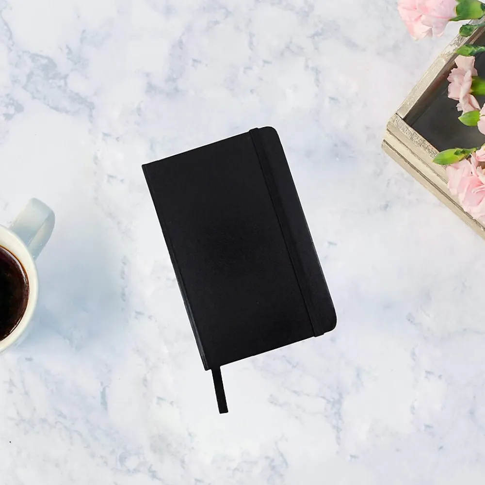 Notebooks|JAM Paper Pocket Notebook, 3.75" x 5.625", Narrow Ruled, 100 Sheets, Black (340526602)