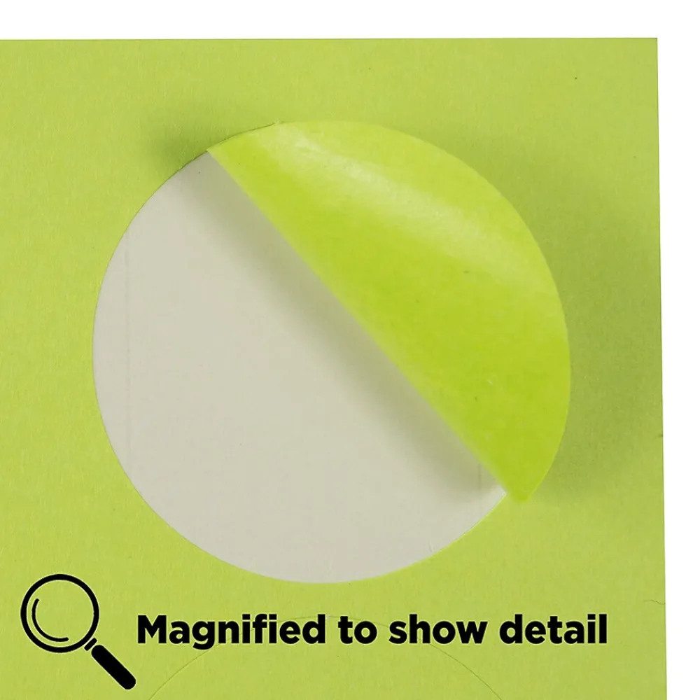 JAM Paper Round Label Seals, 1 2/3" Diameter, , 24 Labels/Sheet, 5 Sheets/Pack (147627049) Ultra Lime Green