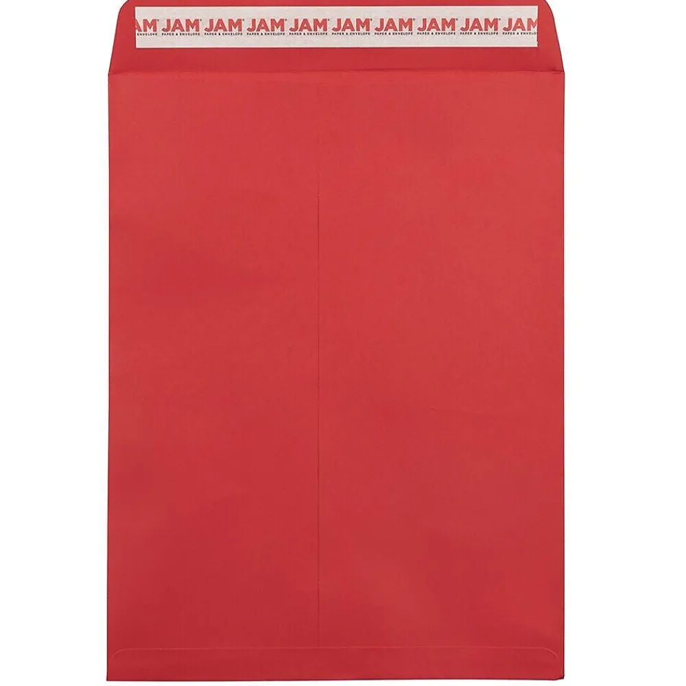 JAM Paper Self Seal Catalog Envelope, 9" x 12", Red, 100/Pack (188447598D)
