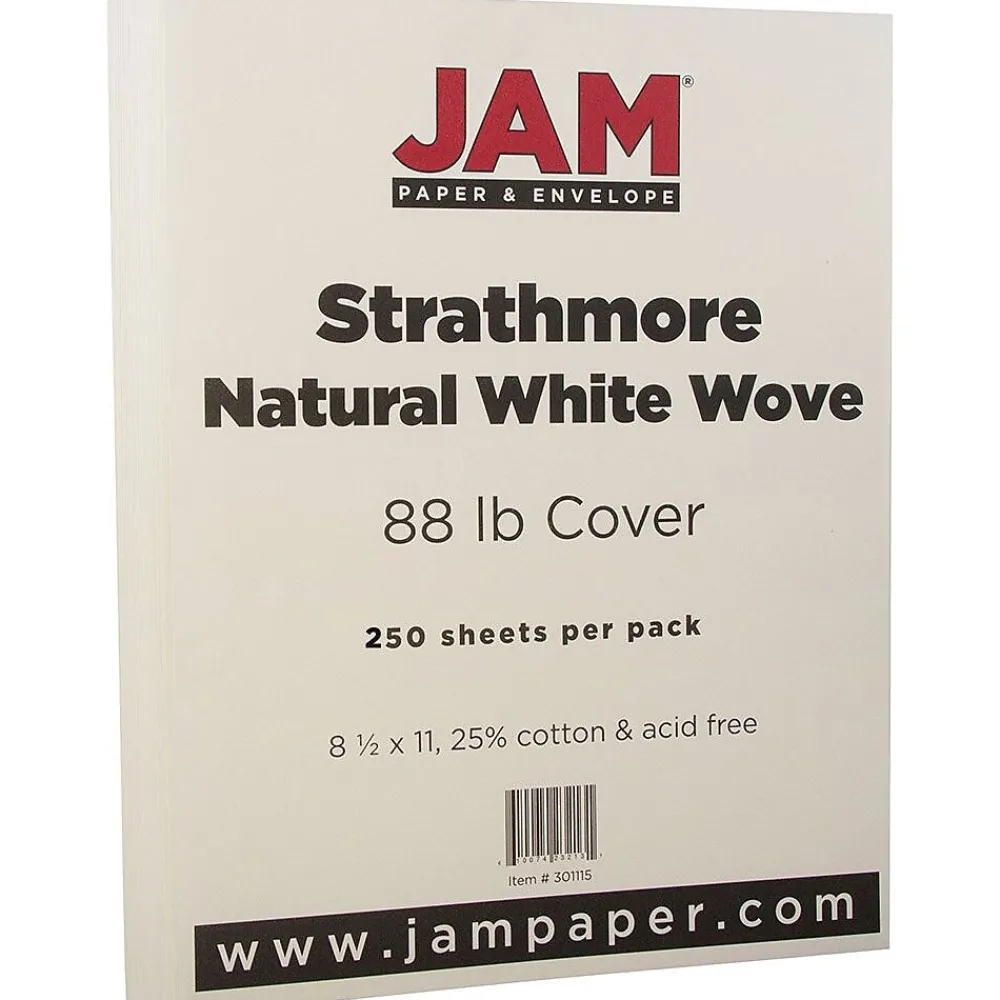 Card Stock*JAM Paper Strathmore 80 lb. Cardstock Paper, 8.5" x 11", Natural White, 250 Sheets/Ream (301115B)