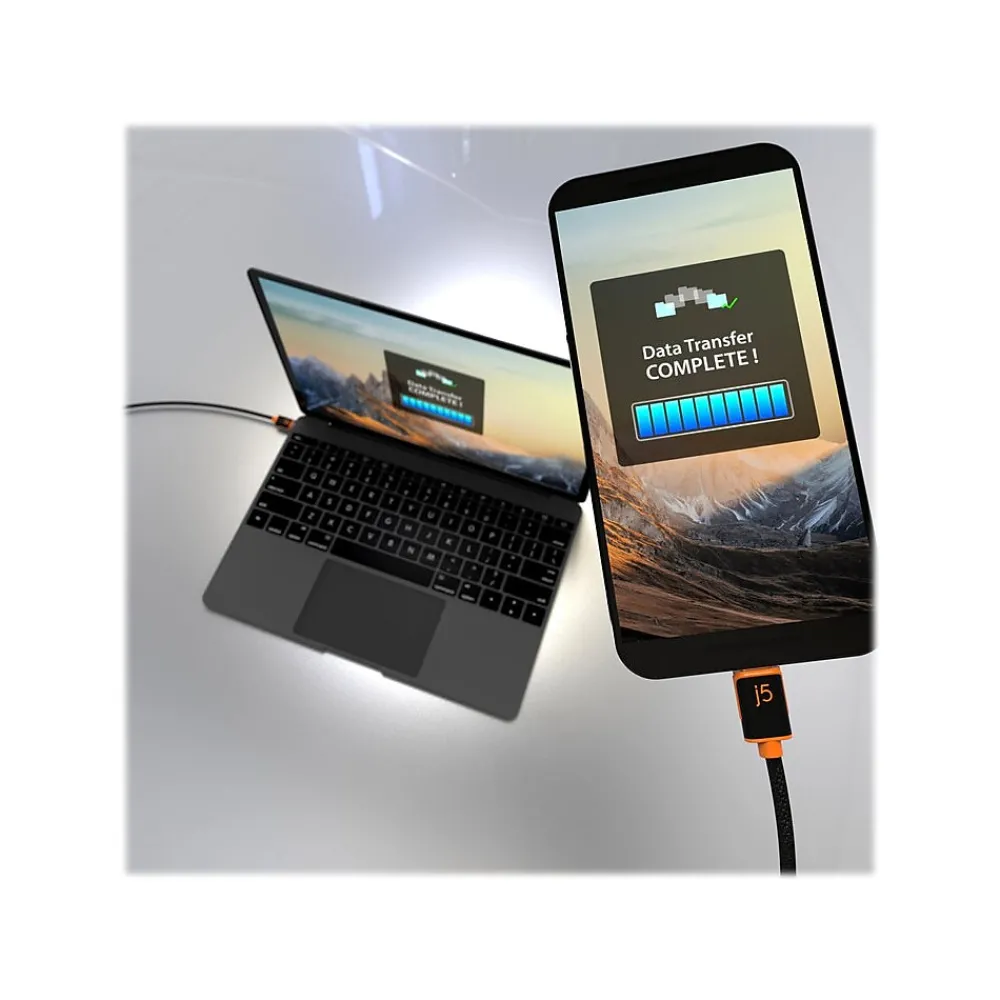 j5create 6' USB C to USB C Power Cable, Male to Male, Black (JUCX24)