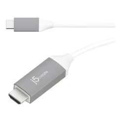 j5create 6' USB-C to HDMI Audio/Video Cable, Male to Male, Gray (JCC153G)