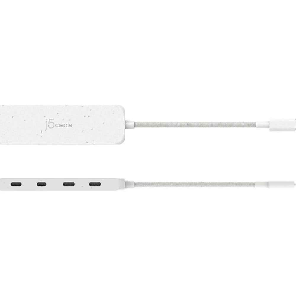 j5create Eco-Friendly 4-Port USB Type-C Hub, Pure White (JCH345EW)