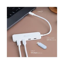 j5create Eco-Friendly 4-Port USB Type-C Hub, Pure White (JCH345EW)