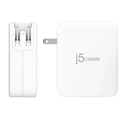130W GaN USB-C 4-Port Charger for Laptops, Tablets, and Mobile Devices, White (JUP43130)<j5create