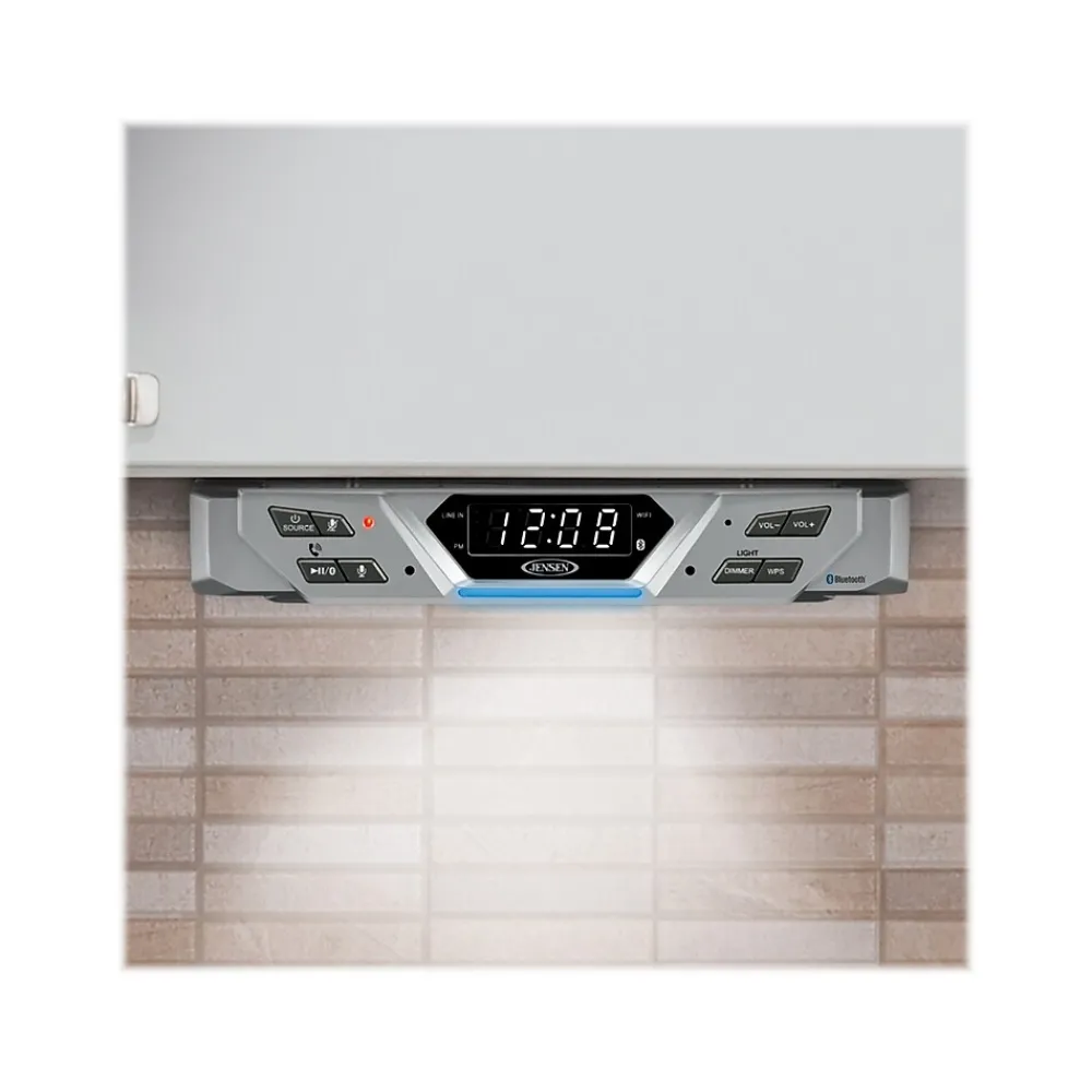Jensen Under-Cabinet Voice-Controlled Wireless Music System, Silver (JAS-725)