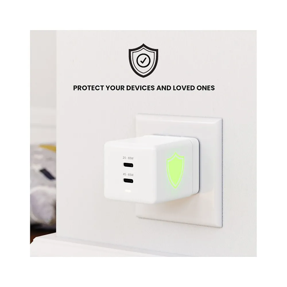 USB Type-C Dual Wall Charger, White (JWCG265WH)<JOURNEY Outlet