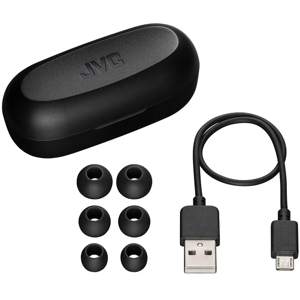 Gumy True Wireless Earbuds with Microphone, Bluetooth, Black (HAA7TBU)<JVC