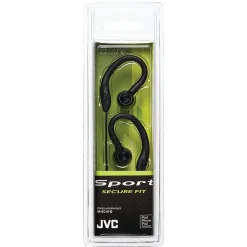 HA EC10B Sweat Proof Stereo Headphones, Black (HA-EC10B)<JVC Clearance
