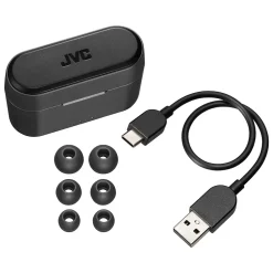 RIPTIDZ True Wireless Earbuds with Charging Case, Bluetooth, Black (HAA9TB)<JVC Clearance