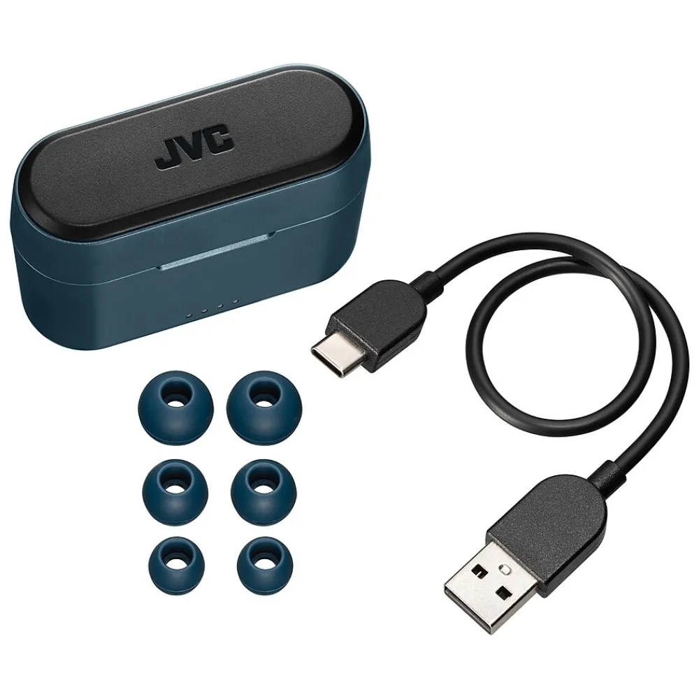 RIPTIDZ True Wireless Earbuds with Charging Case, Bluetooth, Navy (HAA9TA)<JVC Sale