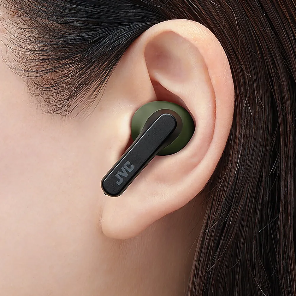 RIPTIDZ True Wireless Earbuds with Charging Case, Bluetooth, Olive (HAA9TG)<JVC Best
