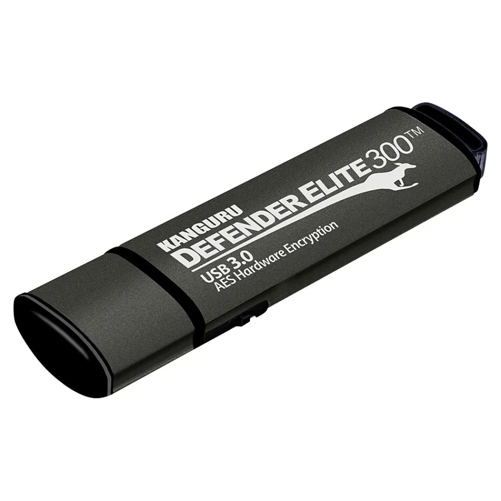 Clearance Kanguru Defender Elite300 256GB USB 3.2 Flash Drive, Black (KDFE300-256G)