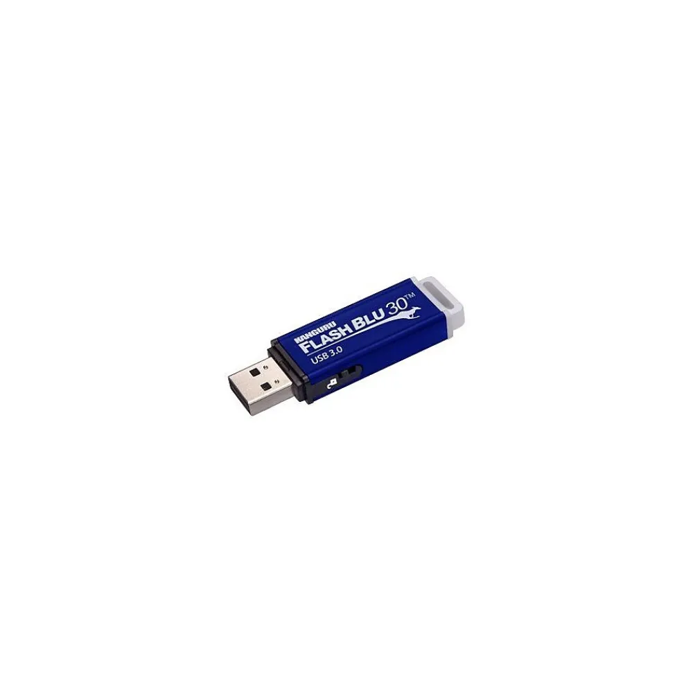 Clearance Kanguru FlashBlu30 with Write Protect Switch 64GB USB 3.0 Flash Drive, Blue (ALK-FB30-64G)
