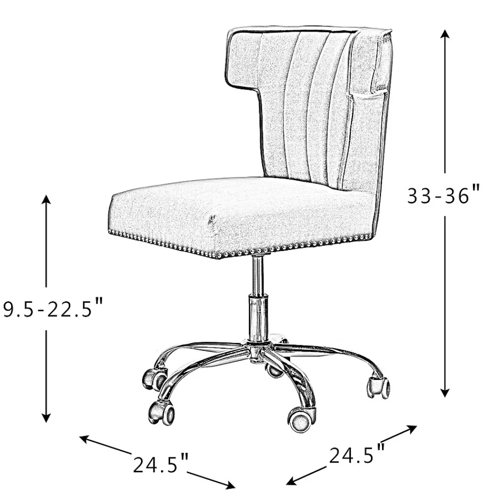 Office Chairs*Karat Home Armless Polyester Swivel Task Chair, Tan (OFM0001-TAN)