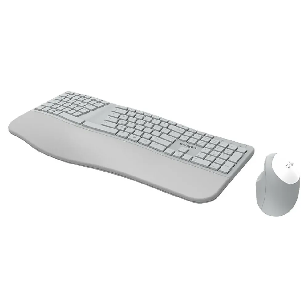New Kensington Pro Fit K75407US Wireless Ergonomic Keyboard and Mouse Combo, Gray