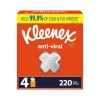 Antiviral Facial Tissue, 3-ply, 55 Tissues/Box, 4 Boxes/Pack (54506)<Kleenex Online