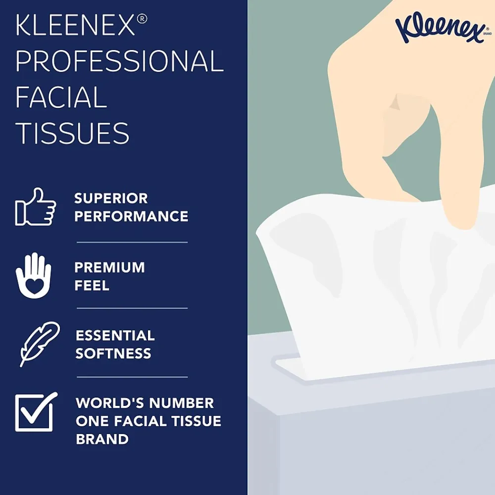 Professional Naturals Cube Facial Tissue, 2-ply, White, 90 Tissues/Box, 36 Boxes/Case (21272)<Kleenex Outlet