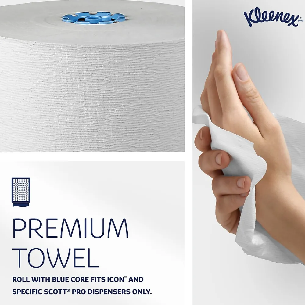 Kleenex Professional Recycled Hardwound Paper Towels, 1-ply, 700 ft./Roll, 6 Rolls/Carton (25637)