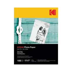 Photo Paper*Kodak Matte Photo Paper, 8.5" x 11", 100 Sheets/Pack (41184)