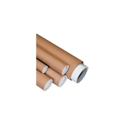 Clearance Unbranded Kraft Mailing Tube with Caps, 1 1/2" x 26", 50/Case