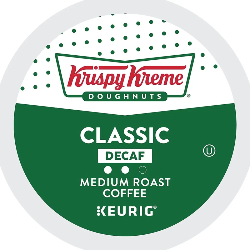 Krispy Kreme Classic Decaf Coffee, Medium Roast, Keurig K-Cup Pods, 24/Box (06111)