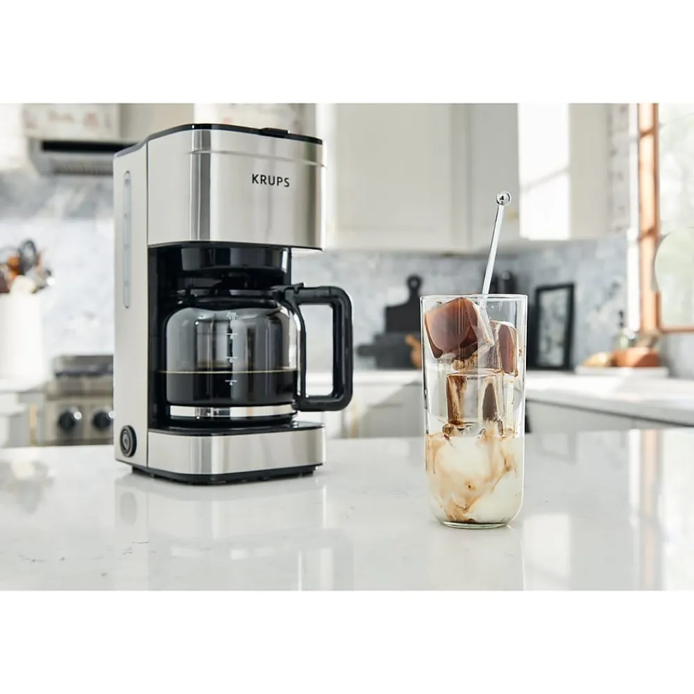 Krups Simply Brew 10-Cups Automatic Drip Coffee Maker, Stainless Steel (KM203D50)
