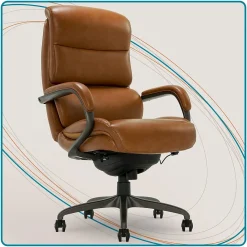 Ergonomic Chairs*La-Z-Boy Aberdeen Ergonomic Bonded Leather Swivel Computer and Desk Chair, (51545-CAM) Camel