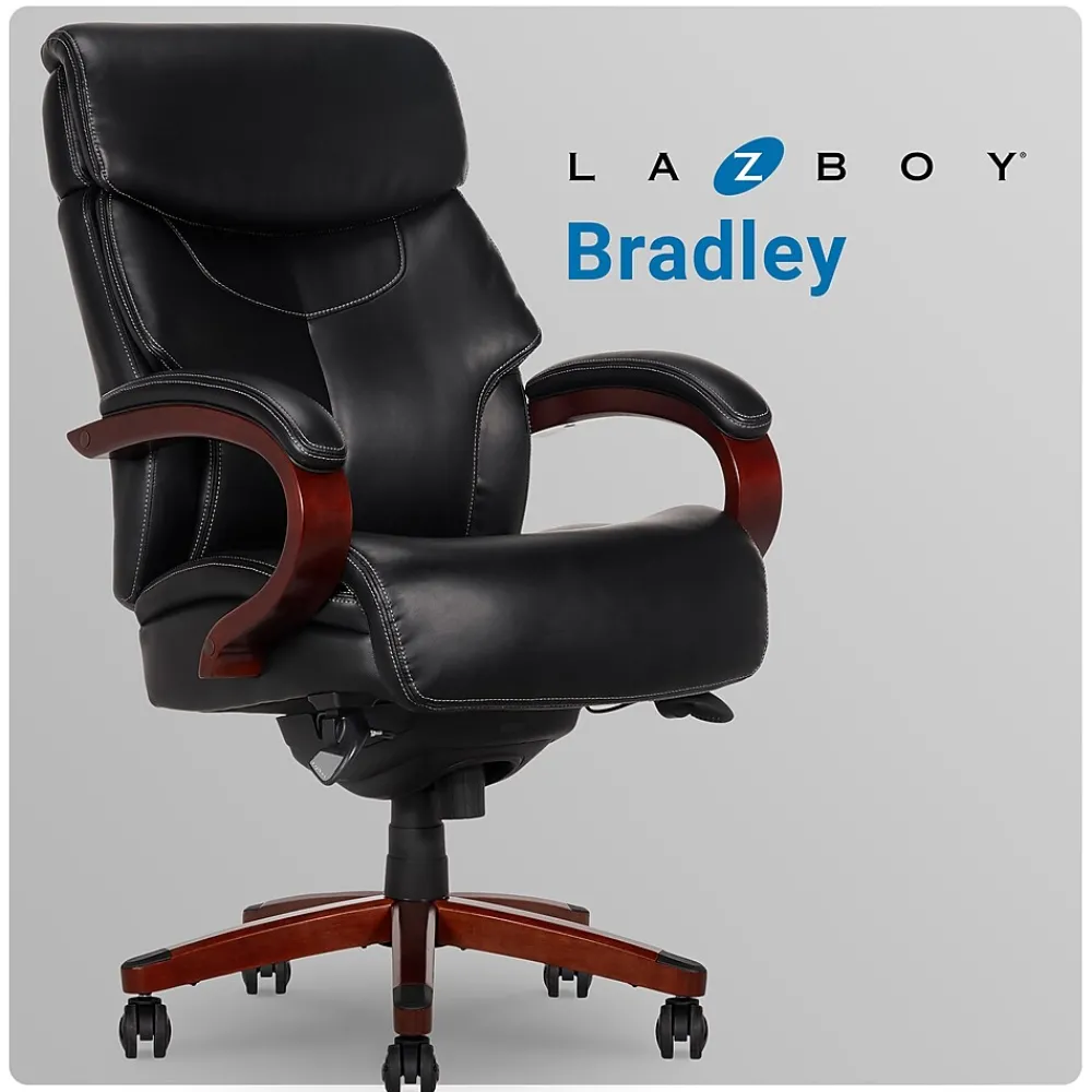 Office Chairs*La-Z-Boy Bradley Bonded Leather Executive Chair, (46089-CC) Black