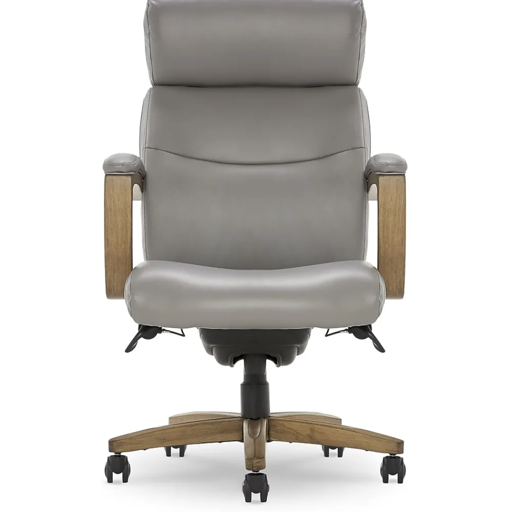 Office Chairs*La-Z-Boy Greyson Ergonomic Bonded Leather Swivel Executive Chair, Gray (CHR10086A)