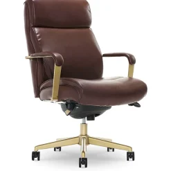 Office Chairs*La-Z-Boy Melrose Ergonomic bonded Leather Swivel Executive Chair, Brown (CHR10084C)