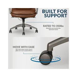 Ergonomic Chairs*La-Z-Boy Nova Ergonomic Polyurethane Swivel Executive Chair, (52372-CBRN) Cognac