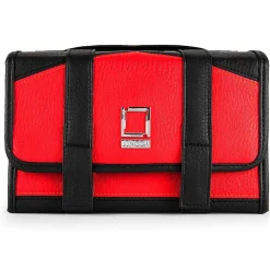 5" Faux Leather Travel Organizer, Water Resistant, Red Magenta (LENLEA029)<Lencca Discount