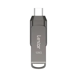 Clearance Lexar JumpDrive D400 Dual 128GB USB 3.1 Flash Drive, Titanium (LJDD400-128GBNU)