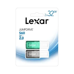 Sale Lexar JumpDrive S60 32GB USB 2.0 Flash Drive, 2/Pack (LJDS60-32GB2NNU)