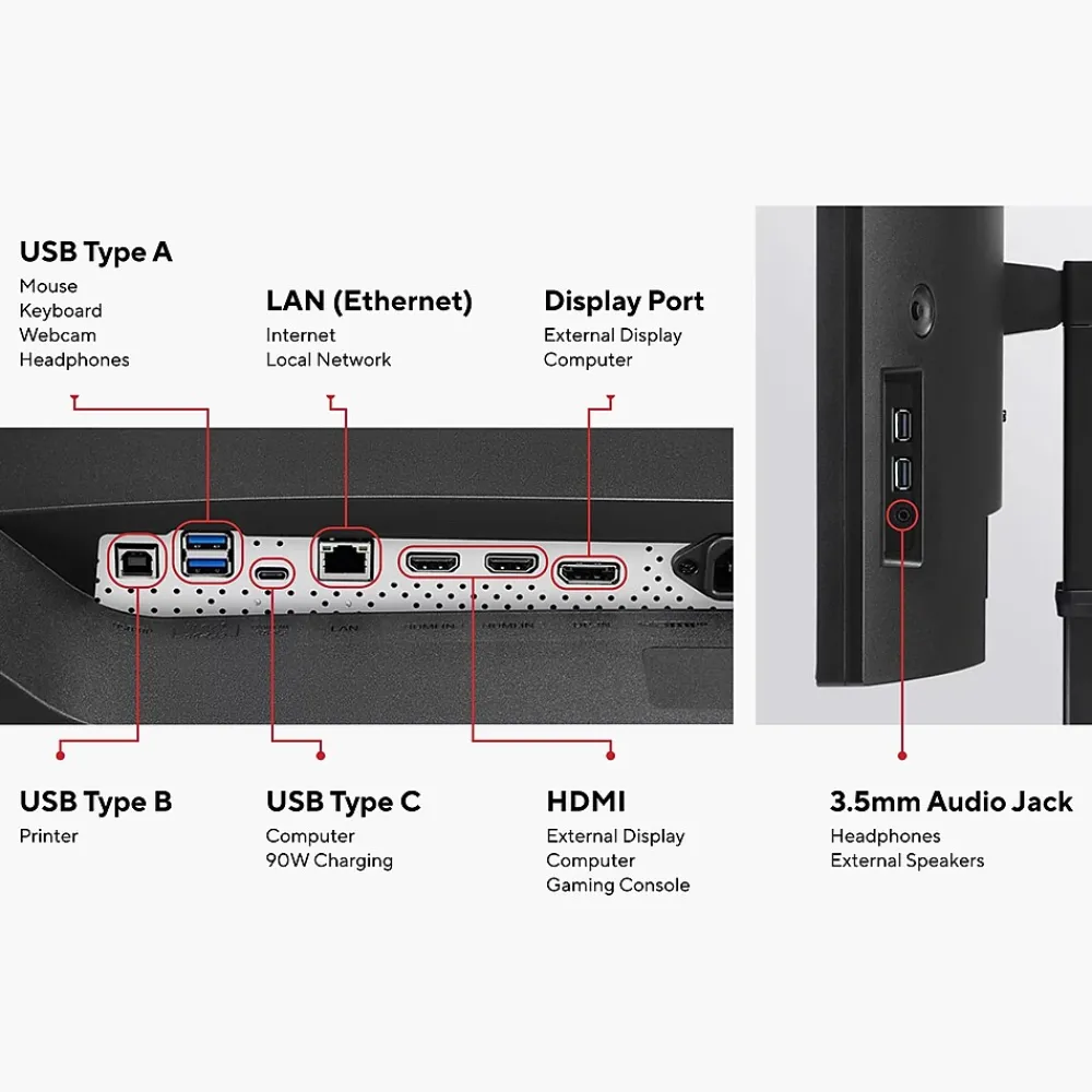 Hot LG 34" UltraWide WQHD Curved IPS 60 Hz LED Monitor with Built-in Universal Docking Station, Business Black (34BQ77QB-B)