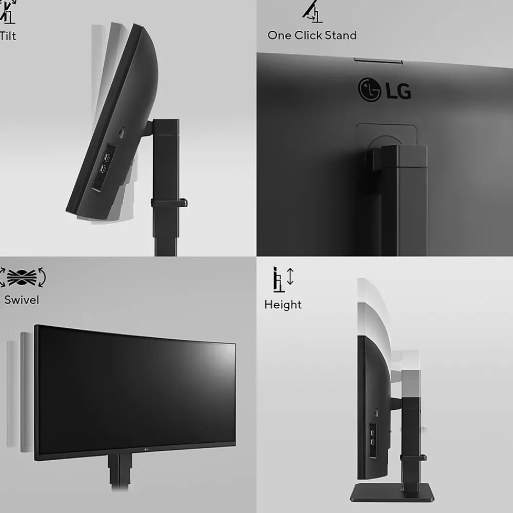 Hot LG 34" UltraWide WQHD Curved IPS 60 Hz LED Monitor with Built-in Universal Docking Station, Business Black (34BQ77QB-B)