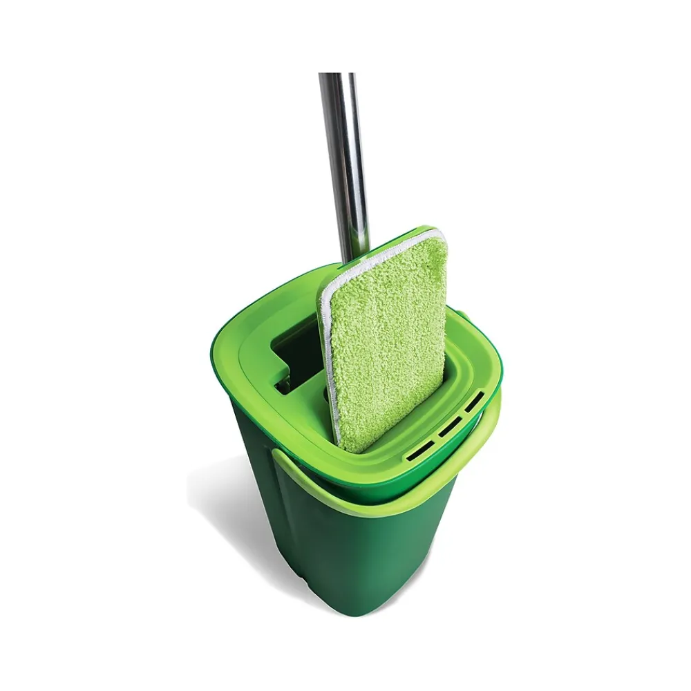 Rinse 'n Wring Microfiber Butterfly Mop & Bucket Kit, Green, /Set (1516001)<Libman Clearance