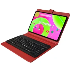 12" Octa Core Tablet, 8GB RAM, 256GB Storage, Android 14, Bundled with Red Keyboard and Stylus Pen<Linsay Hot