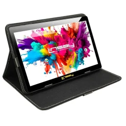 Octa Core 10.1" Tablet, 4GB RAM, 128GB Storage, Android 13, Bundled with Black Leather Case and Stylus Pen<Linsay New