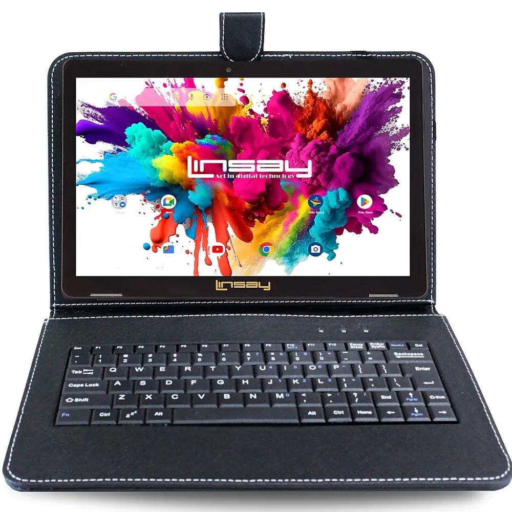 Octa Core 10.1" Tablet, 4GB RAM, 128GB Storage, Android 13, Bundled with Black Keyboard, Backpack, and Stylus Pen<Linsay Discount