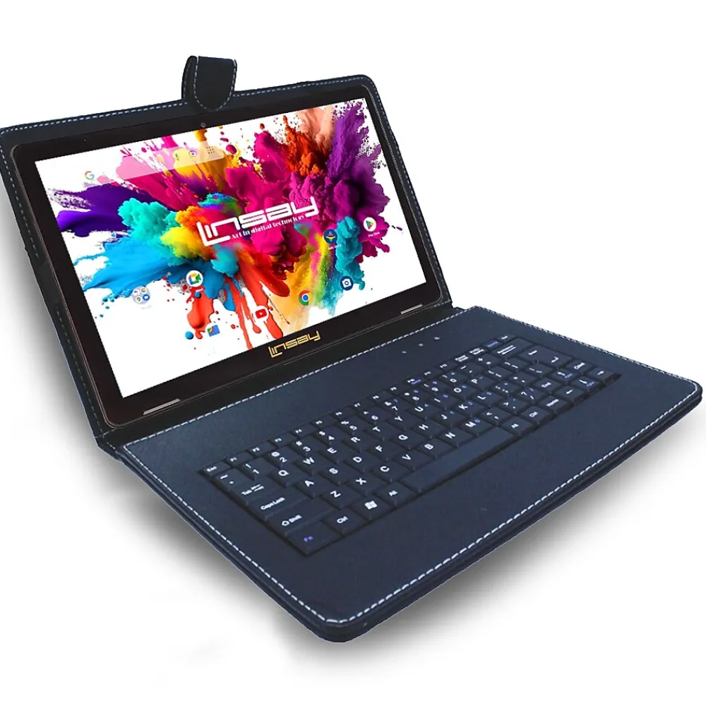 Octa Core 10.1" Tablet, 4GB RAM, 128GB Storage, Android 13, Bundled with Black Keyboard, Backpack, and Stylus Pen<Linsay Discount