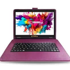 10.1"Octa Core 128GB Storage Android 13 Tablet with Purple Style Keyboard Premium, Application Pack and Pen Stylus<Linsay Online