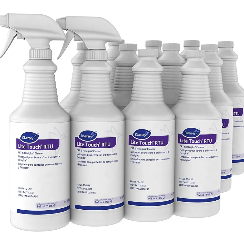 Lite Touch CRT and Plexiglass Surface Cleaner, 32 Oz., 12/Carton (03970.)<Diversey Clearance
