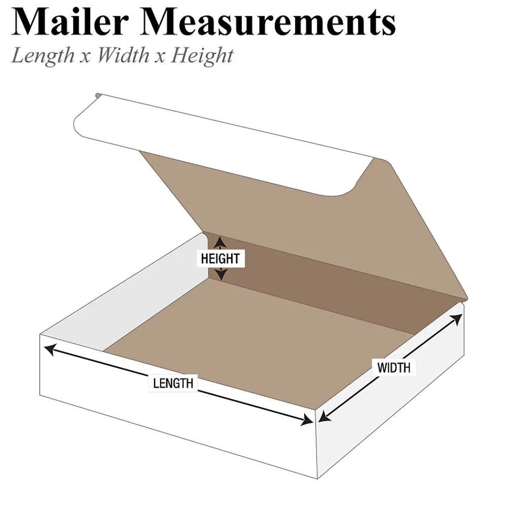 Discount Partners Brand Literature Mailers, 7" x 7" x 2", White, 50/Bundle (ML772)