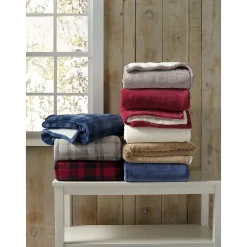 Wicked Plush Sherpa Throw, Large, Camel Brown (1000152953)<L.L.Bean Clearance