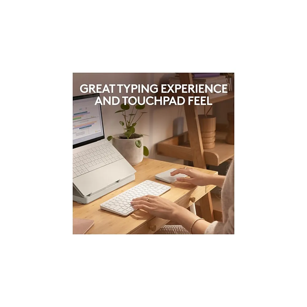 Casa Pop-Up Desk Work From Home Kit: Laptop Stand, Keyboard, Touchpad & Storage, Nordic Calm (920-011238)<Logitech Online